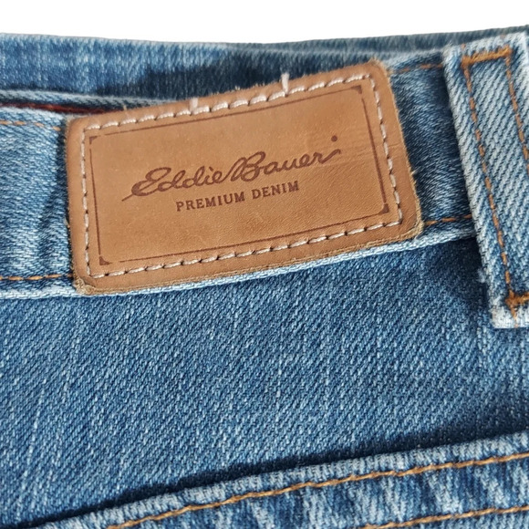 Eddie Bauer Denim - Eddie Bauer Premium Denim Mid Rise Bootcut Jeans Stretch Medium Wash